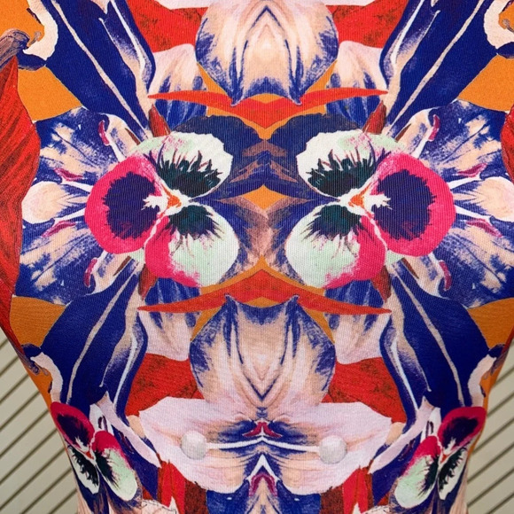 Clover Canyon Prism Orchid Neoprene Dress Orange - Picture 3 of 8